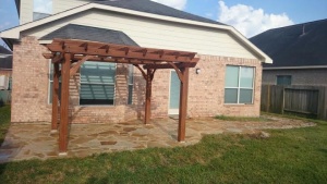 pergola on flagstone patio