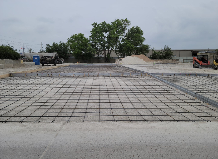image of repair set on parking lot concrete forms